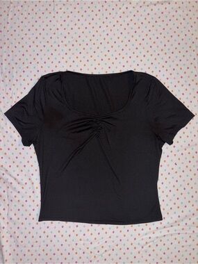 Baillin Dress Women’s Black Ruched Sweetheart Stretch Top XL NWOT